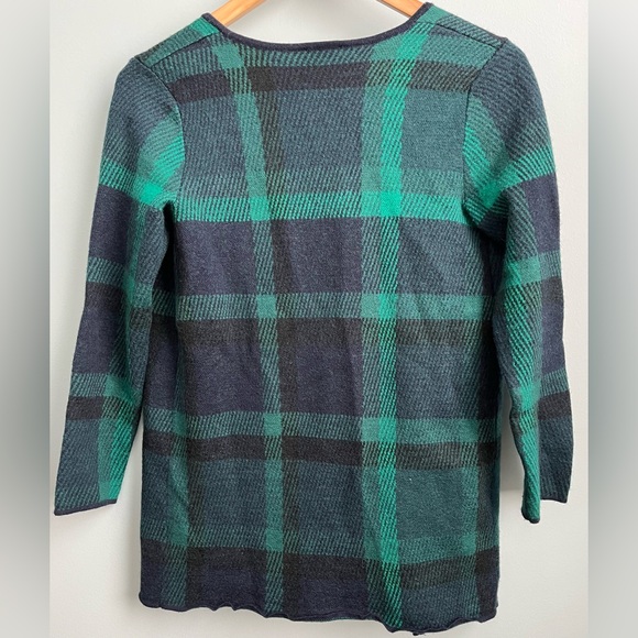 Talbots Petite Tartan Plaid Pure Merino Wool Open Front Cardigan Size SP - Picture 4 of 5